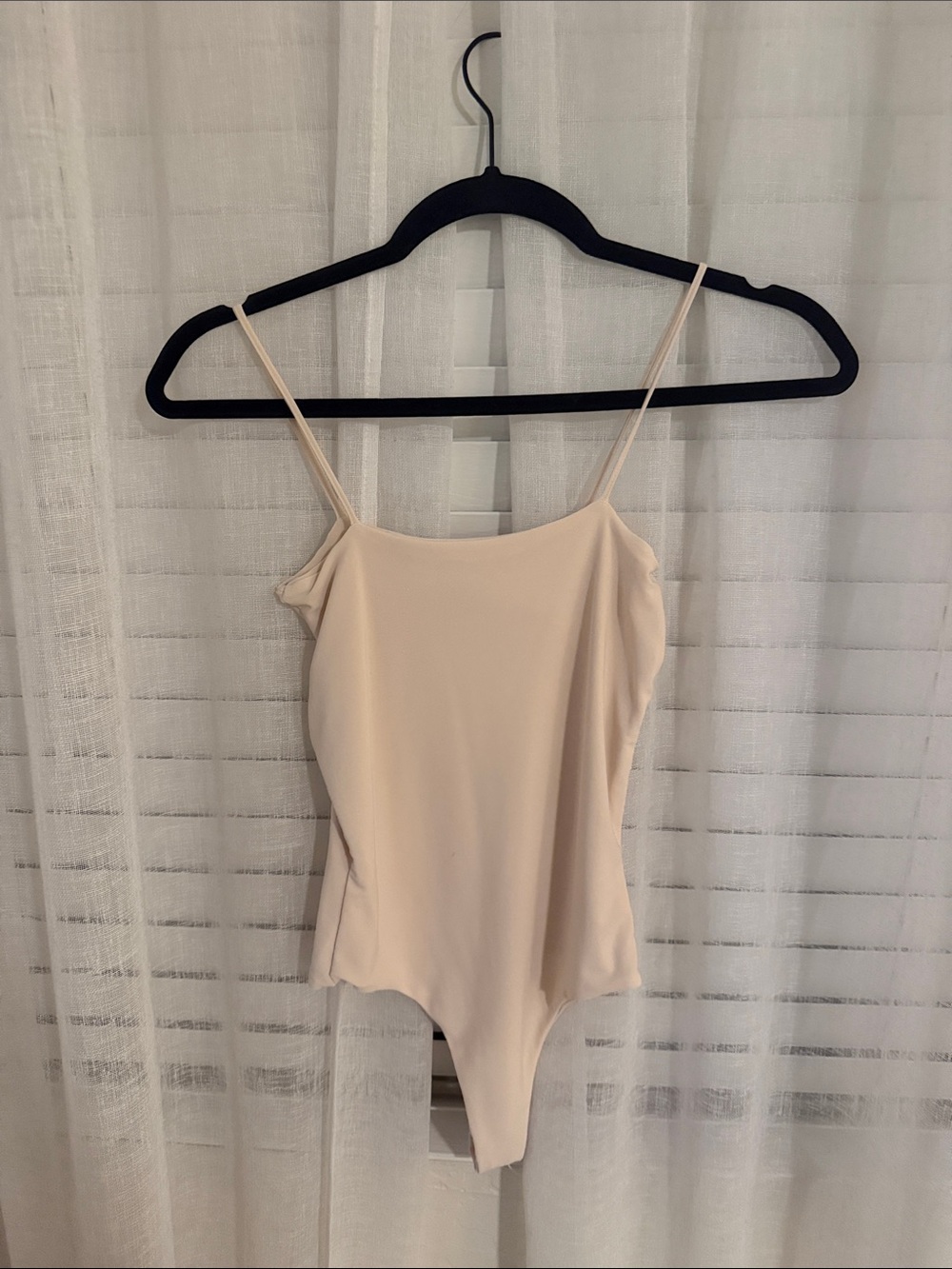 Slim-Strap Cream Bandeau Bodysuit